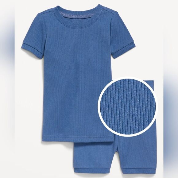 Old Navy Size 3t Unisex Blue Pajama Set Classic Comfort - Picture 1 of 4